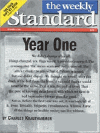 Major September 2002 US news magazine covers one year after the September 11, 2001 terrorist attacks.