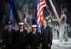 Click on the Thomas E. Franklin photo archive of the three FDNY firefighters raising the American flag for a larger image.