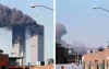 The World Trade Center twin towers disappear from the New York City skyline after the terorist attacks on 09-11-2001.