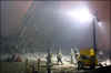 NYC Image  AP. In the aftermath of the September 11, 2001 terrorist attacks on the World Trade Center in New York City, firemen and rescue workers search for survivors, and extenguish flames in the massive rubble from the 09-11-2001 attack.