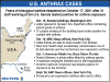 Click for a larger image. Cases of anthrax in the U.S. begin to mount.