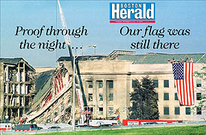 Newspaper Wrap (Front & Back Cover) the Week of September 11, 2001