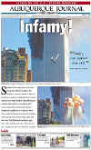 Click on the USA newspaper front page headlines and covers pictures for a larger newspaper cover image from the week of September 11, 2001.