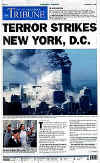 Click on the USA newspaper front page headlines and covers pictures for a larger newspaper cover image from the week of September 11, 2001.