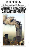 Click on the USA newspaper front page headlines and covers pictures for a larger newspaper cover image from the week of 9-11-2001.