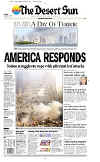 Click on the USA newspaper front page headlines and covers pictures for a larger newspaper cover image from the week of 9-11-2001.