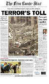 Click on the USA newspaper front page headlines and covers pictures for a larger newspaper cover image from the week of September 11, 2001.