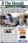 On September 11 and 12, 2001 the world's newspapers print special editions and the world reads about the terrorist attacks on New York City and The Pentagon on 9-11-2001.