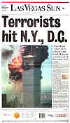 Click on the USA newspaper front page headlines and covers pictures for a larger newspaper cover image from the week of 9-11-2001.