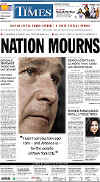 Click on the newspaper front page headlines for a larger image.