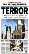 Click on the USA newspaper front page headlines and covers pictures for a larger newspaper cover image from the week of September 11, 2001.