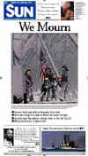 Click on the USA newspaper front page headlines and covers pictures for a larger newspaper cover image from the week of 9-11-2001.