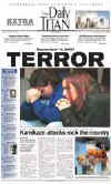 Click on the USA newspaper front page headlines and covers pictures for a larger newspaper cover image from the week of 9-11-2001.