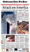 Click on the USA newspaper front page headlines and covers pictures for a larger newspaper cover image from the week of 9-11-2001.