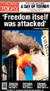 Click on the USA newspaper front page headlines and covers pictures for a larger newspaper cover image from the week of September 11, 2001.