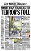 Click on the USA newspaper front page headlines and covers pictures for a larger newspaper cover image from the week of 9-11-2001.