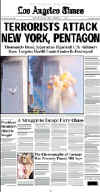 Click on the USA newspaper front page headlines and covers pictures for a larger newspaper cover image from the week of 9-11-2001.