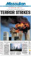 Click on the USA newspaper front page headlines and covers pictures for a larger newspaper cover image from the week of 9-11-2001.