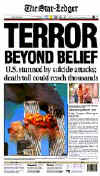 Click on the USA newspaper front page headlines and covers pictures for a larger newspaper cover image from the week of September 11, 2001.