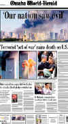 Click on the USA newspaper front page headlines and covers pictures for a larger newspaper cover image from the week of September 11, 2001.