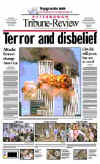 Click on the USA newspaper front page headlines and covers pictures for a larger newspaper cover image from the week of September 11, 2001.