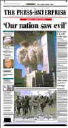 Click on the USA newspaper front page headlines and covers pictures for a larger newspaper cover image from the week of September 11, 2001.