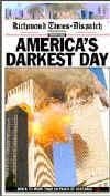 Click on the USA newspaper front page headlines and covers pictures for a larger newspaper cover image from the week of September 11, 2001.