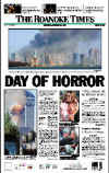 Click on the USA newspaper front page headlines and covers pictures for a larger newspaper cover image from the week of September 11, 2001.