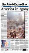 Click on the USA newspaper front page headlines and covers pictures for a larger newspaper cover image from the week of September 11, 2001.