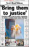 Click on the USA newspaper front page headlines and covers pictures for a larger newspaper cover image from the week of September 11, 2001.