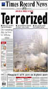 Click on the USA newspaper front page headlines and covers pictures for a larger newspaper cover image from the week of September 11, 2001.