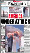 Click on the USA newspaper front page headlines and covers pictures for a larger newspaper cover image from the week of September 11, 2001.