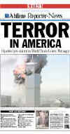 Click on the USA newspaper front page headlines and covers pictures for a larger newspaper cover image from the week of September 11, 2001.