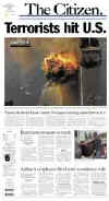 Click on the USA newspaper front page headlines and covers pictures for a larger newspaper cover image from the week of September 11, 2001.