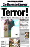 Click on the USA newspaper front page headlines and covers pictures for a larger newspaper cover image from the week of 9-11-2001.