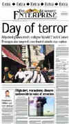 Click on the USA newspaper front page headlines and covers pictures for a larger newspaper cover image from the week of 9-11-2001.