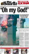 Click on the USA newspaper front page headlines and covers pictures for a larger newspaper cover image from the week of 9-11-2001.