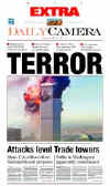 Click on the USA newspaper front page headlines and covers pictures for a larger newspaper cover image from the week of 9-11-2001.