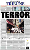 Click on the USA newspaper front page headlines and covers pictures for a larger newspaper cover image from the week of 9-11-2001.