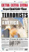 Click on the USA newspaper front page headlines and covers pictures for a larger newspaper cover image from the week of 9-11-2001.