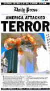 Click on the USA newspaper front page headlines and covers pictures for a larger newspaper cover image from the week of 9-11-2001.