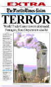 Click on the USA newspaper front page headlines and covers pictures for a larger newspaper cover image from the week of September 11, 2001.