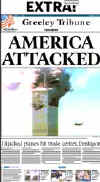 Click on the USA newspaper front page headlines and covers pictures for a larger newspaper cover image from the week of September 11, 2001.