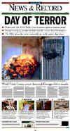 Click on the USA newspaper front page headlines and covers pictures for a larger newspaper cover image from the week of September 11, 2001.