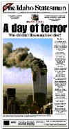 Click on the USA newspaper front page headlines and covers pictures for a larger newspaper cover image from the week of 9-11-2001.