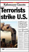 Click on the USA newspaper front page headlines and covers pictures for a larger newspaper cover image from the week of 9-11-2001.