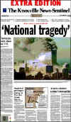 Click on the USA newspaper front page headlines and covers pictures for a larger newspaper cover image from the week of 9-11-2001.