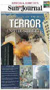 Click on the USA newspaper front page headlines and covers pictures for a larger newspaper cover image from the week of 9-11-2001.