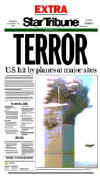 Click on the USA newspaper front page headlines and covers pictures for a larger newspaper cover image from the week of 9-11-2001.