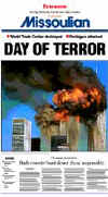 Click on the USA newspaper front page headlines and covers pictures for a larger newspaper cover image from the week of 9-11-2001.